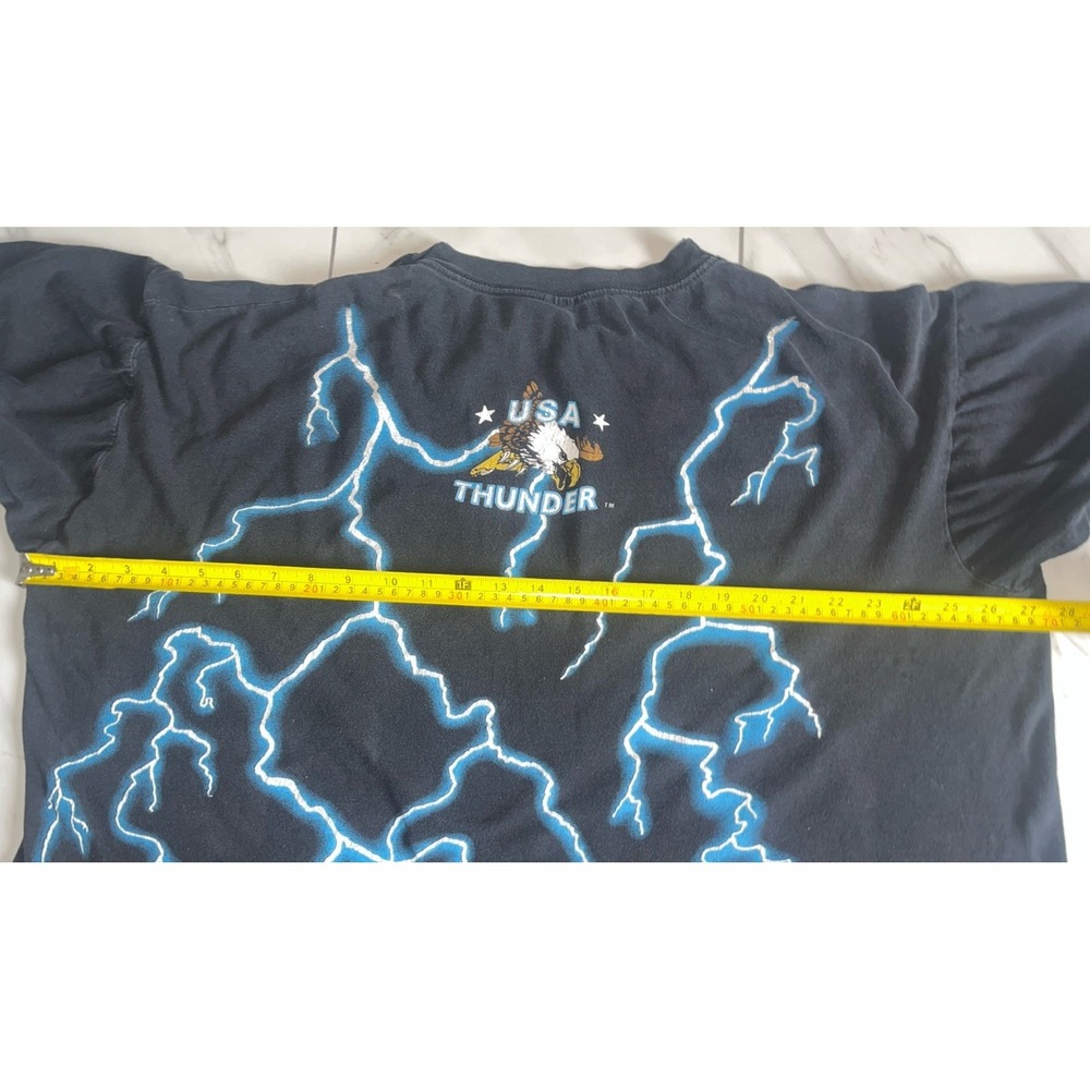 Vintage American Thunder Tiger Lightning Animal T-Shirt Men's XXL 90s Tee 2XL - Picture 10 of 12